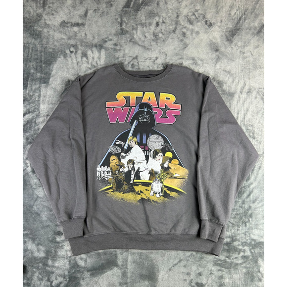 Star Wars Graphic‎ Sweatshirt Adult Large Disney Lucasfilm Darth Vader Poster - Picture 1 of 7